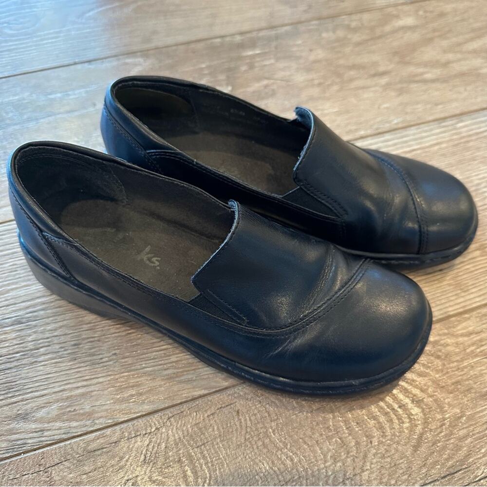 Clarks Black Leather Loafer Slip On Comfort Low Heel Shoes 37335 Womens 6.5